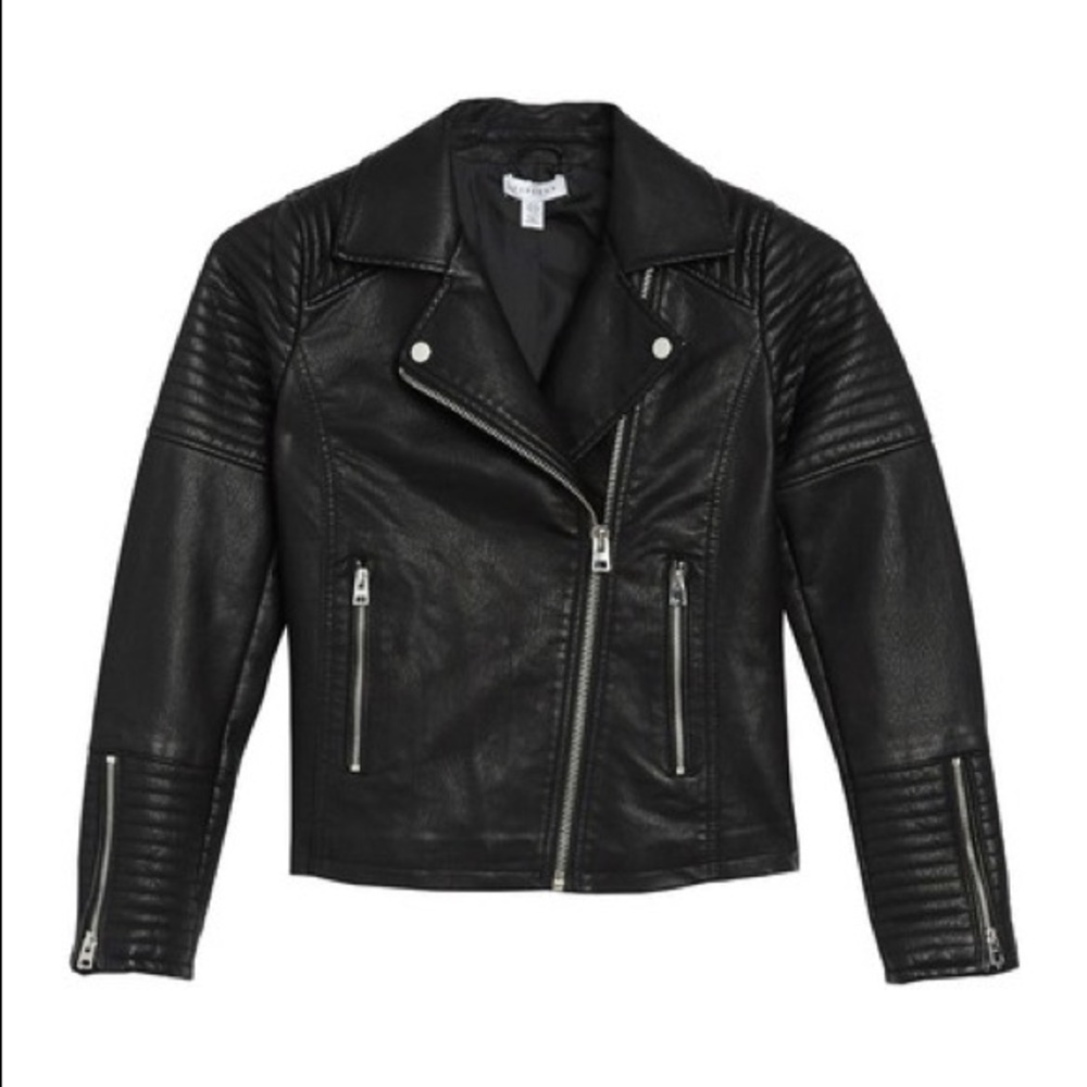 TOPSHOP Rosa Faux Leather Biker Jacket